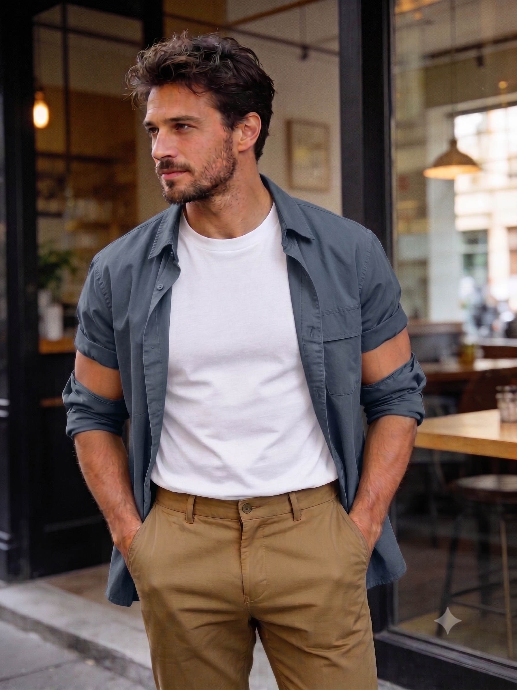 Attache Field Tee - Slate Blue