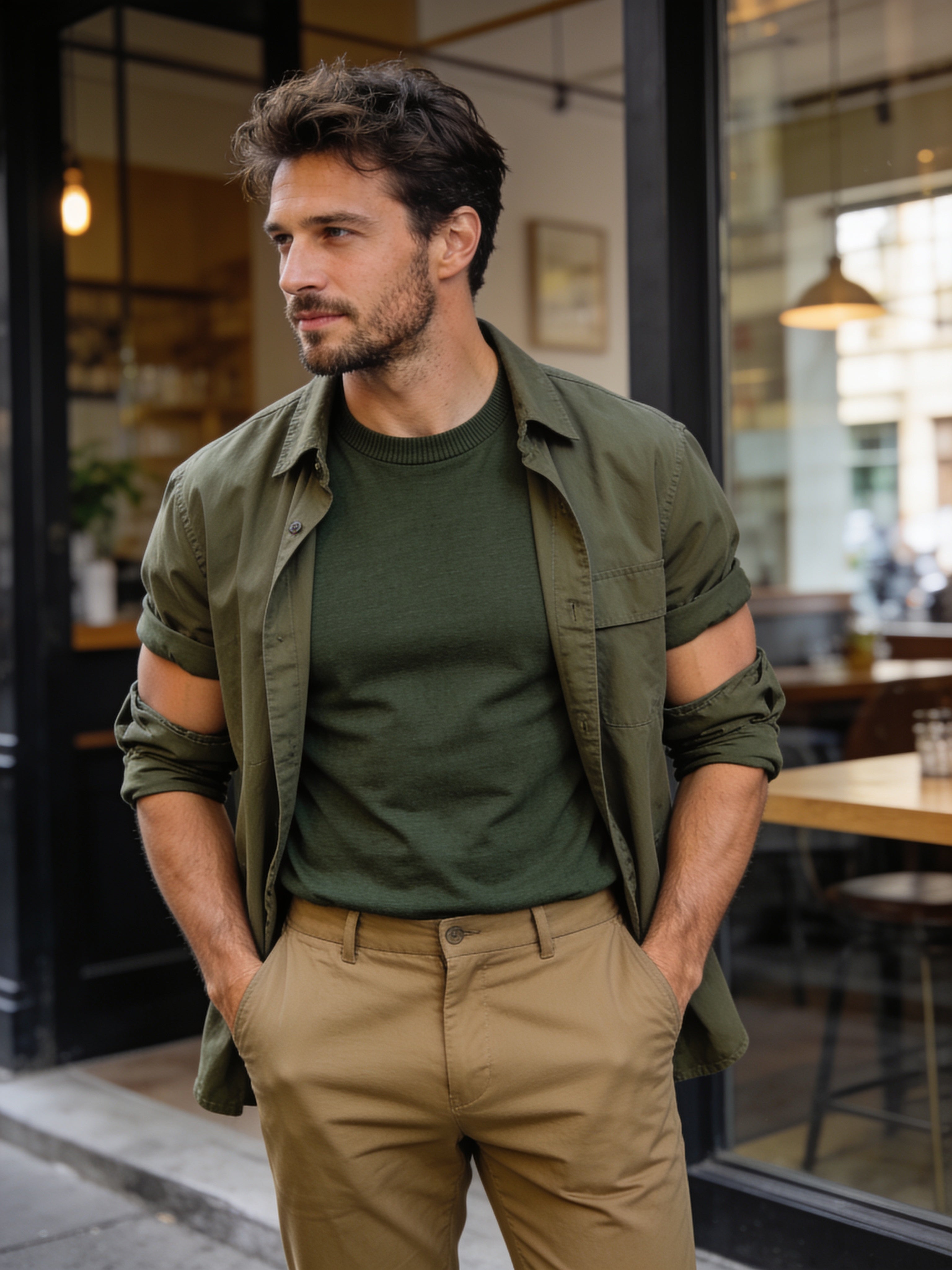 Attache Field Tee - Charcoal Green